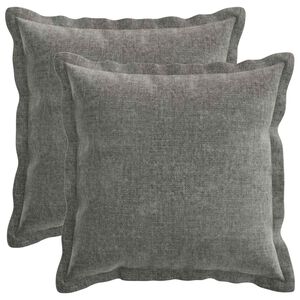 vidaXL Spilvenu pārvalks 2 gab. HOUTEN Tum&scaron;i pelēka 30 x 30 cm