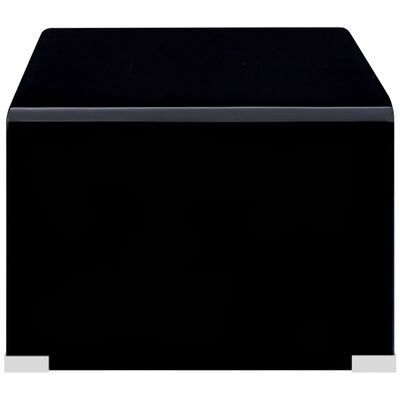 vidaXL kafijas galdiņš, 98x45x31 cm, melns, rūdīts stikls