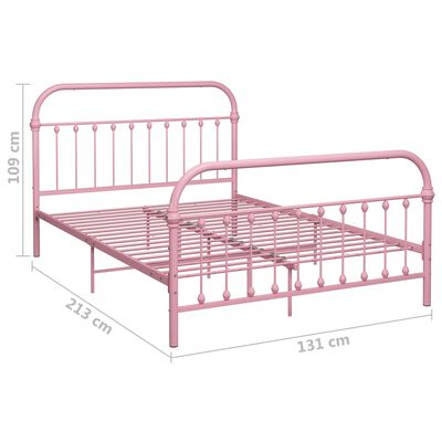 vidaXL gultas rāmis, rozā metāls, 120x200 cm