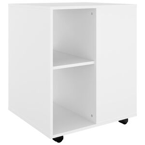 vidaXL plaukts ar riteņiem, balts, 60x53x72 cm, inženierijas koks