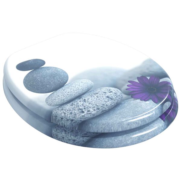 vidaXL Tualetes sēdeklis Pelēka 44 x 38 cm MDF plāksne