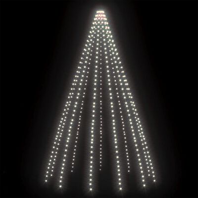 vidaXL Ziemassvētku lampiņas, 500 LED, 500 cm, vēsi baltas