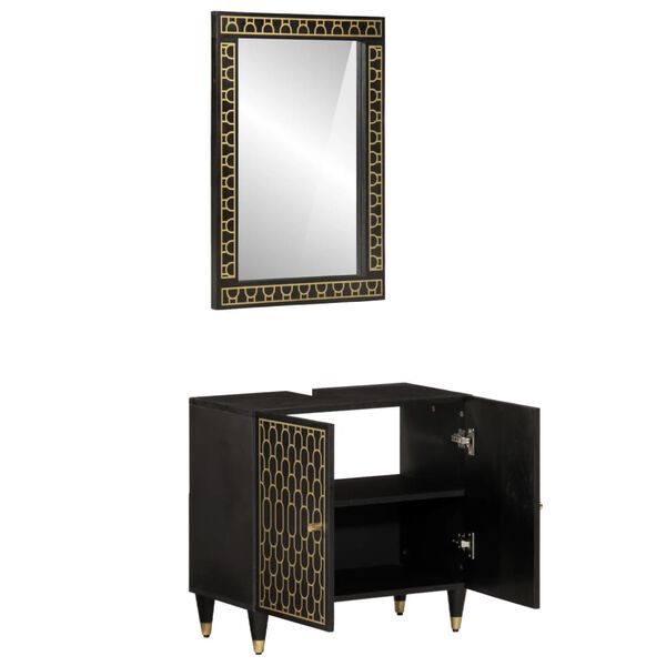 vidaXL 2-daļīgs vannasistabas mēbeļu komplekts, mango masīvkoks