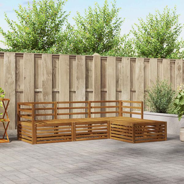 vidaXL Āra dīvānu komplekts 4 pcs Dabiska Cietā akācijas koks