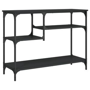 vidaXL konsoles galdiņ&scaron; ar plauktiem, melns, 100x35x75 cm