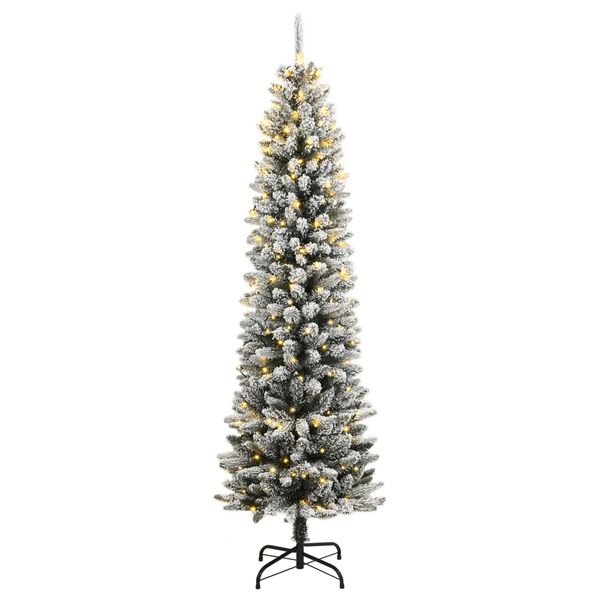 vidaXL mākslīgā Ziemassvētku egle ar sniegu, 210 cm, 300 LED
