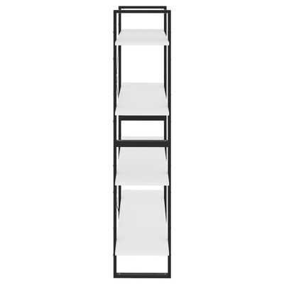 vidaXL 4-līmeņu grāmatu plaukts, balts, 100x30x140 cm, skaidu plāksne