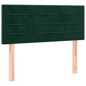 vidaXL gultas galvgalis, 90x5x78/88 cm, tum&scaron;i zaļ&scaron; samts