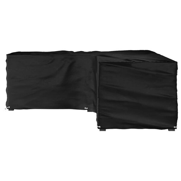 vidaXL dārza mēbeļu pārklājs, L-forma, 16 gredzeni, 210x260x80 cm