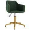 vidaXL grozāmi virtuves krēsli, 2 gab., tum&scaron;i zaļ&scaron; samts