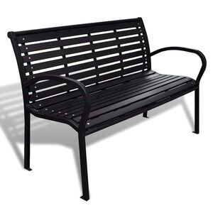 vidaXL dārza sols, 125 cm, tērauds un WPC, melns