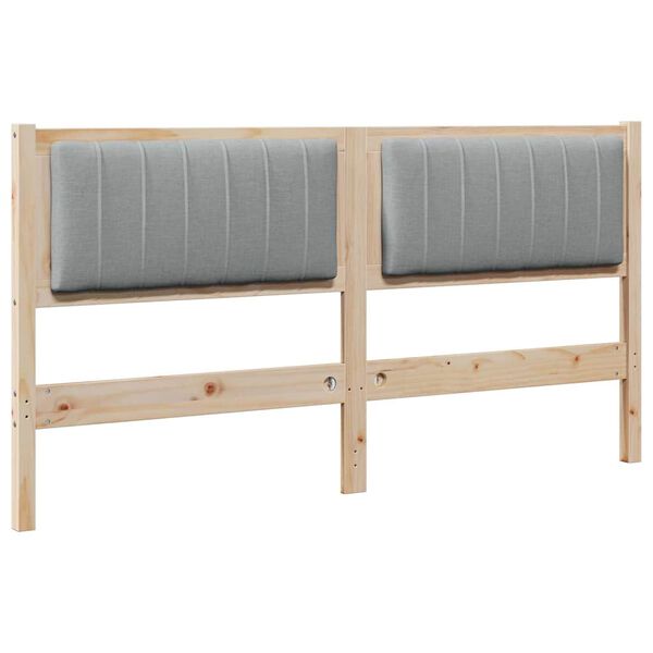 vidaXL Mīkstināts gultas galvgalis Brūna 150 cm Ciets priedes koks