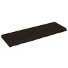 vidaXL sienas plaukts, tum&scaron;i brūns, 120x40x(2-6) cm, ozola masīvkoks