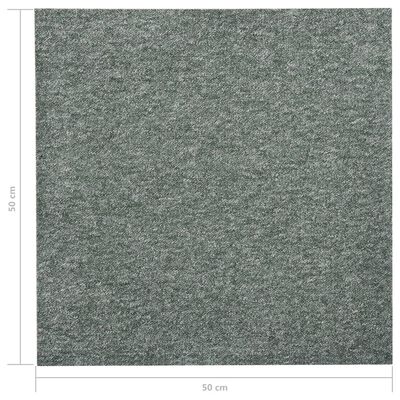 vidaXL paklājflīzes, 20 gab., 5 m², 50x50 cm, zaļas