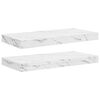 vidaXL Sienas plaukts 2 pcs Balts marmors 50 x 23,5 x 4 cm
