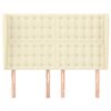 vidaXL galvgalis ar malām, 147x23x118/128 cm, krēmkrāsas mākslīgā āda