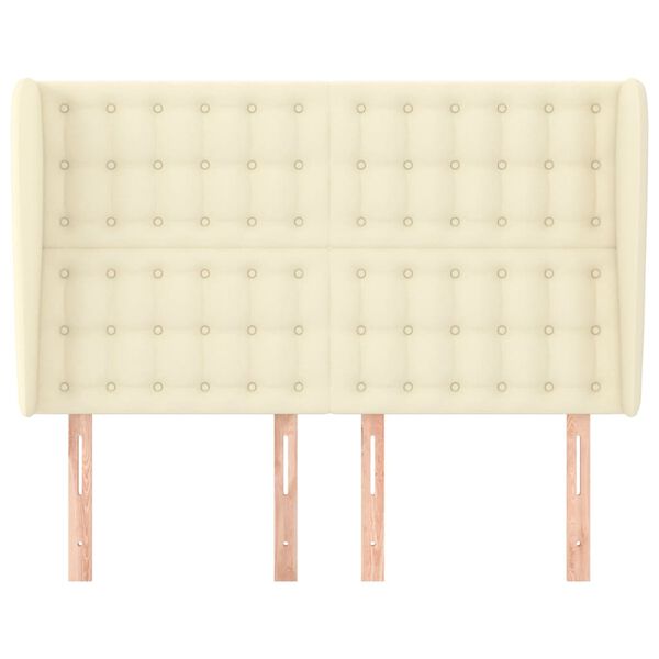vidaXL galvgalis ar malām, 147x23x118/128 cm, krēmkrāsas mākslīgā āda