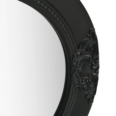 vidaXL baroka stila sienas spogulis, 50 cm, melns