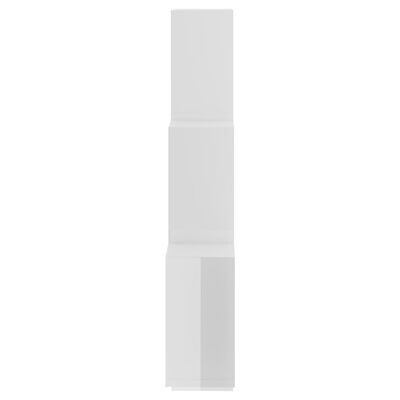 vidaXL sienas plaukts, spīdīgi balts, 78x15x93 cm, skaidu plāksne