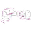 vidaXL trīsdaļīgs dīvānu komplekts ar spilveniem, vīnsarkans audums
