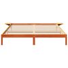 vidaXL Gultas rāmis Vaks brūns 200 x 200 cm Ciets priedes koks