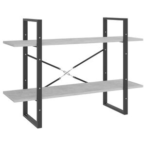 vidaXL 2-līmeņu grāmatu plaukts, pelēks, 100x30x70cm inženierijas koks
