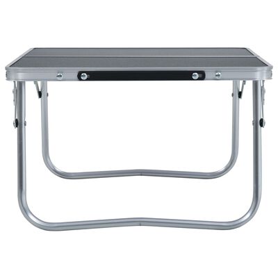 vidaXL saliekams kempinga galds, pelēks alumīnijs, 60x40 cm
