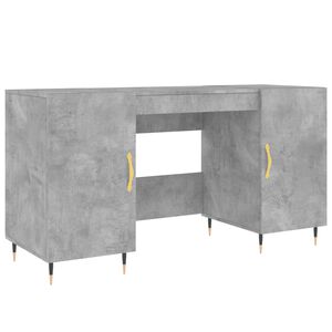 vidaXL rakstāmgalds, betona pelēks, 140x50x75 cm, inženierijas koks