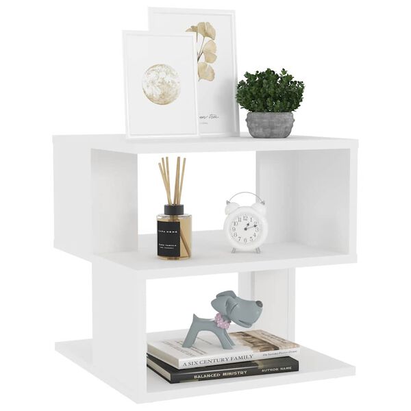 vidaXL galdiņ&scaron;, balts, 40x40x40 cm, inženierijas koks