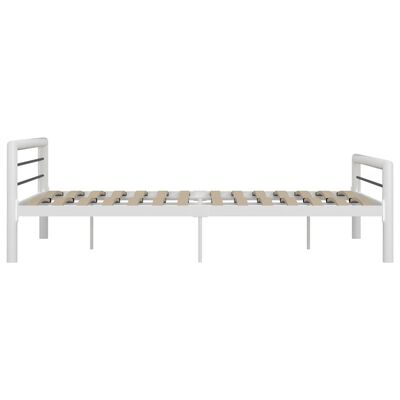 vidaXL gultas rāmis, balts ar melnu, metāls, 180x200 cm