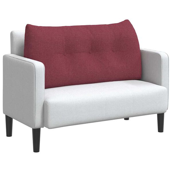 vidaXL Atpakaļ spilvens Vīna sarkans 100 x 24 x 50 cm audums