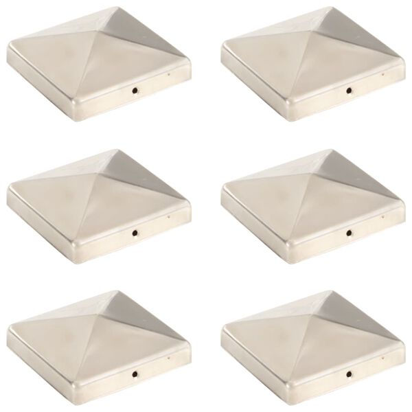 vidaXL stabu cepurītes, 6 gab,. nerūsējo&scaron;s tērauds, 101x101 mm