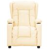 vidaXL atpūtas krēsls, paceļams, krēmkrāsas mākslīgā āda