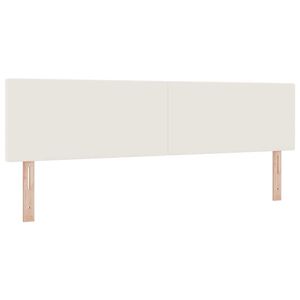 vidaXL Galvgalis ar galvas klāju Krēmkrāsa 180 cm Mākslīgā āda