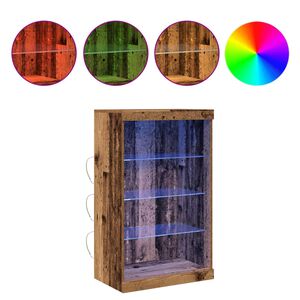 vidaXL LED sānu galds Vecs koks 60,5 x 37 x 100 cm Inženierijas koks