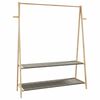 vidaXL drēbju plaukts ar plauktiem, 132x45,5x150,5 cm, bambuss