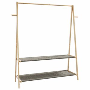 vidaXL drēbju plaukts ar plauktiem, 132x45,5x150,5 cm, bambuss