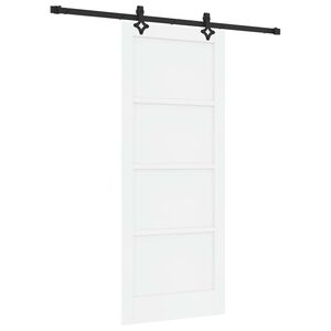 vidaXL Slīdo&scaron;ās durvis Balta un melna 83 x 202 cm Priedes masīvkoks