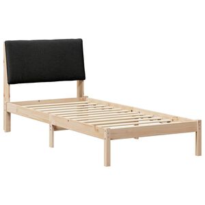 vidaXL Gultas rāmis Brūna un melna 100 x 200 cm Priedes masīvkoks