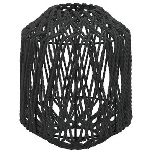 vidaXL lampas abažūrs, melns, &Oslash;23x28 cm, dzelzs un papīrs