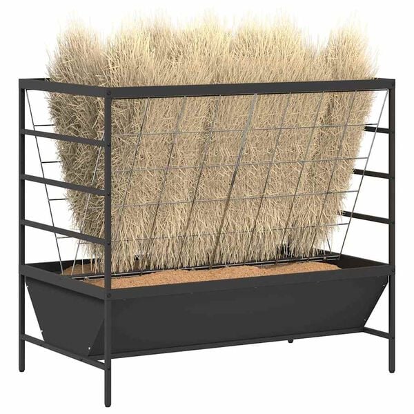 vidaXL Liellopu barotava Melna 100 x 60 x 90 cm Auksti velmēts tērauds