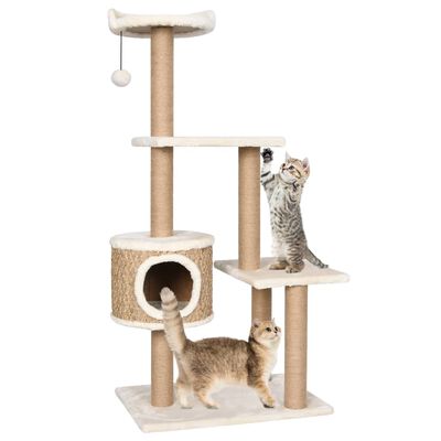 vidaXL kaķu māja ar stabiem nagu asināšanai, 123 cm, jūraszāles