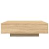 vidaXL kafijas galdiņ&scaron; ar LED, ozola krāsā, 100x100x31 cm