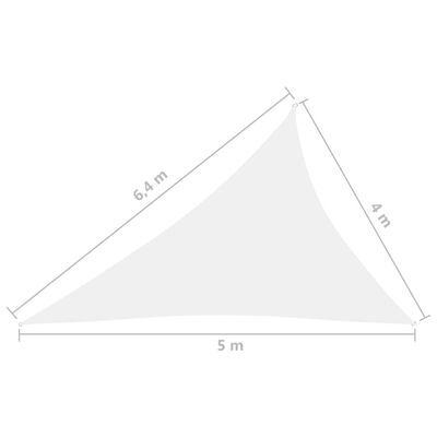 vidaXL saulessargs, 4x5x6,4 m, trijstūra forma, balts oksforda audums