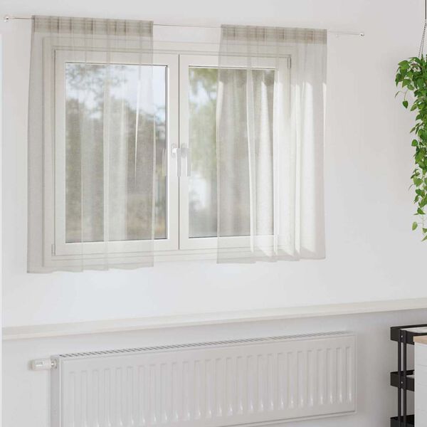 vidaXL Voile aizkaris 2 pcs Krēmkrāsa 140 x 140 cm Poliesters