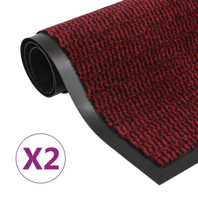 vidaXL paklāji, 2 gab., taisnstūra formas, 80x120 cm, sarkani