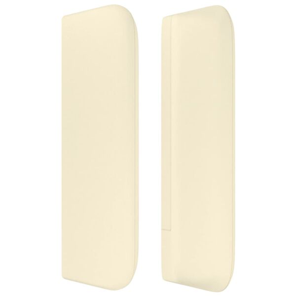 vidaXL galvgalis ar malām, 203x16x78/88 cm cm, krēmkrāsas mākslīgā āda