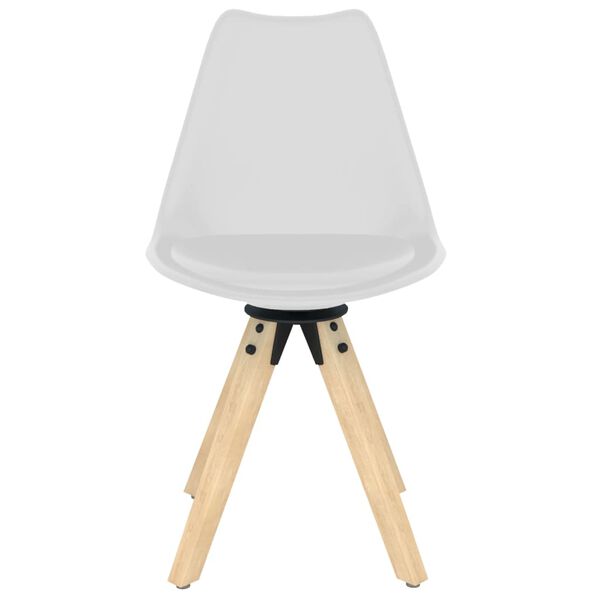 vidaXL grozāmi virtuves krēsli, 2 gab., balta plastmasa