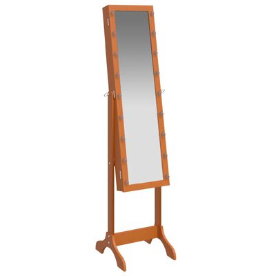 vidaXL grīdas spogulis ar LED, 34x37x146 cm