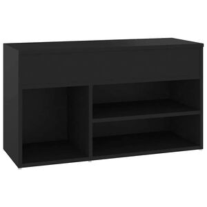 vidaXL apavu plaukts, melns, 80x30x45 cm, inženierijas koks